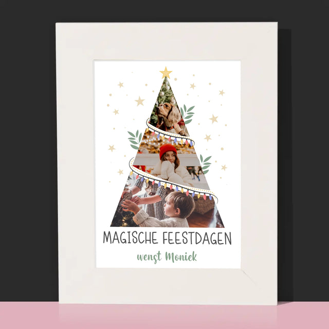 Fotocollage: Kerstboom, Magische Feestdagen - Fotokader (Horziontaal)