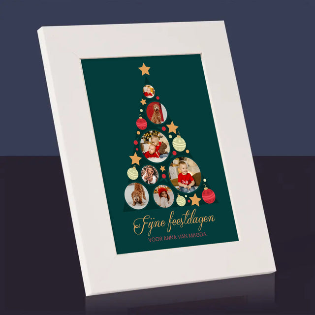 Fotocollage: Kerstboom, Kerstballen - Fotokader (Horziontaal)