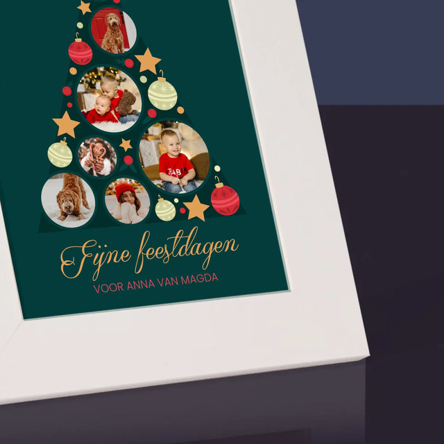 Fotocollage: Kerstboom, Kerstballen - Fotokader (Horziontaal)