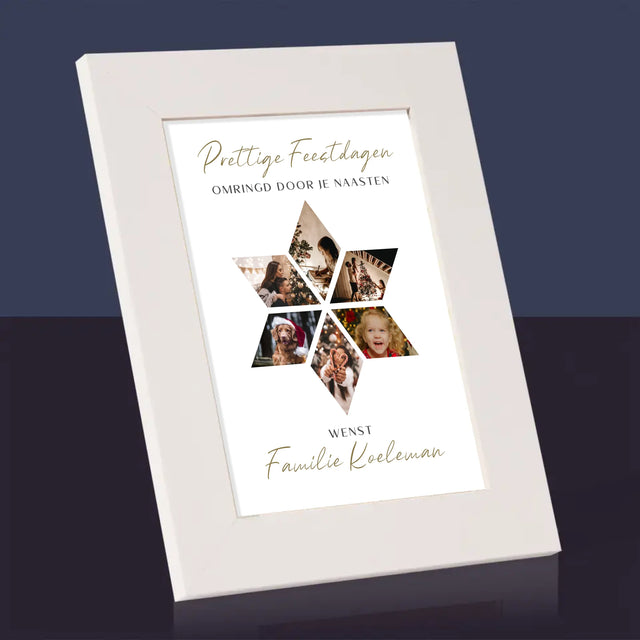 Fotocollage: Prachtige Feestdagen, Ster - Fotokader (Horziontaal)
