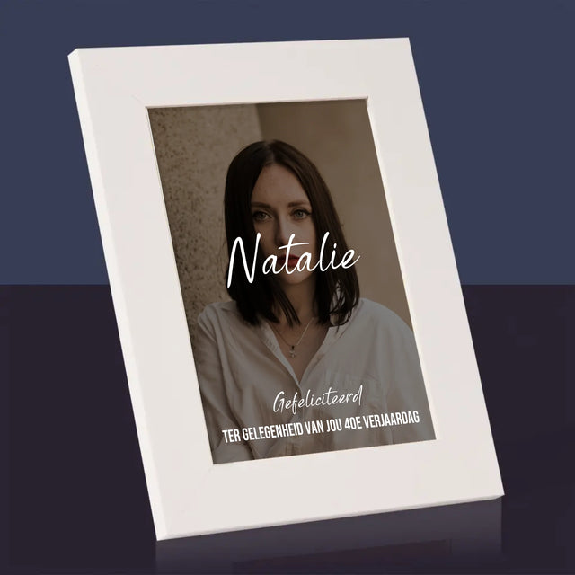 Foto En Handtekening: 40E Verjaardag, Gefeliciteerd - Fotokader (Horziontaal)