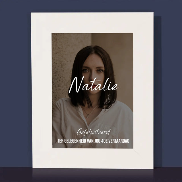 Foto En Handtekening: 40E Verjaardag, Gefeliciteerd - Fotokader (Horziontaal)