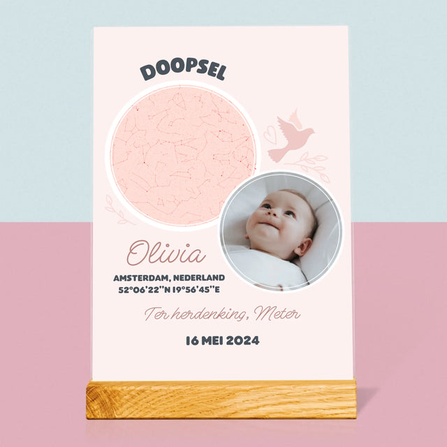 Starrenkaart: Doopsel - Afdruk Op Acrylglas (Verticaal)