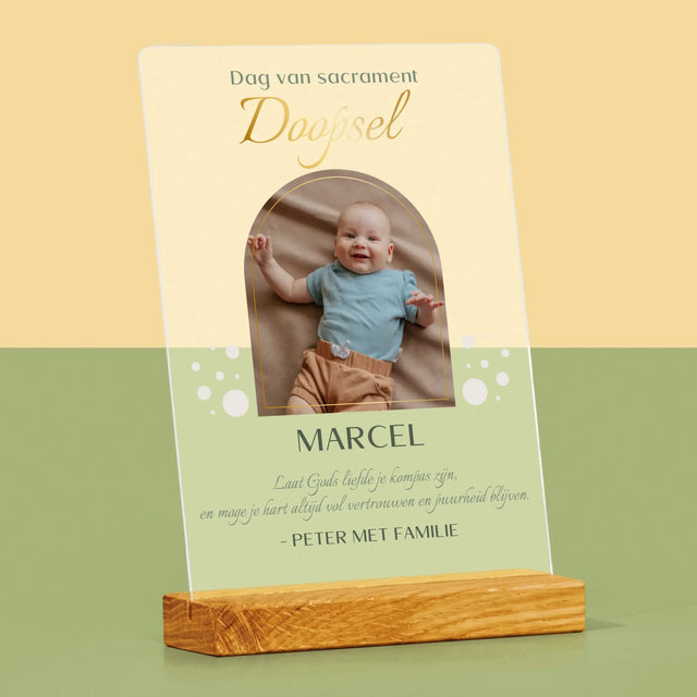 Foto En Handtekening: Doop Sacrament - Afdruk Op Acrylglas (Verticaal)