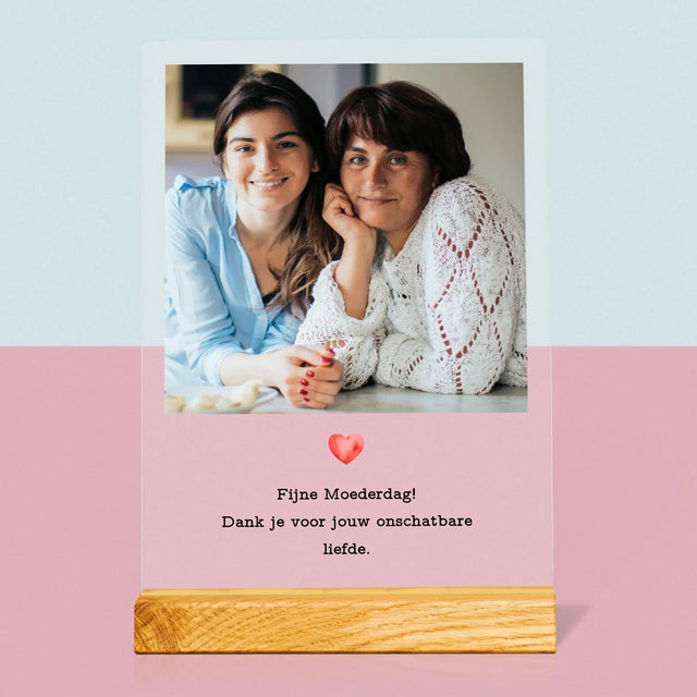 Foto En Handtekening: Kaartje Voor Mama - Afdruk Op Acrylglas (Verticaal)