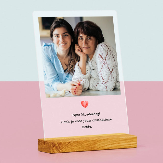 Foto En Handtekening: Kaartje Voor Mama - Afdruk Op Acrylglas (Verticaal)