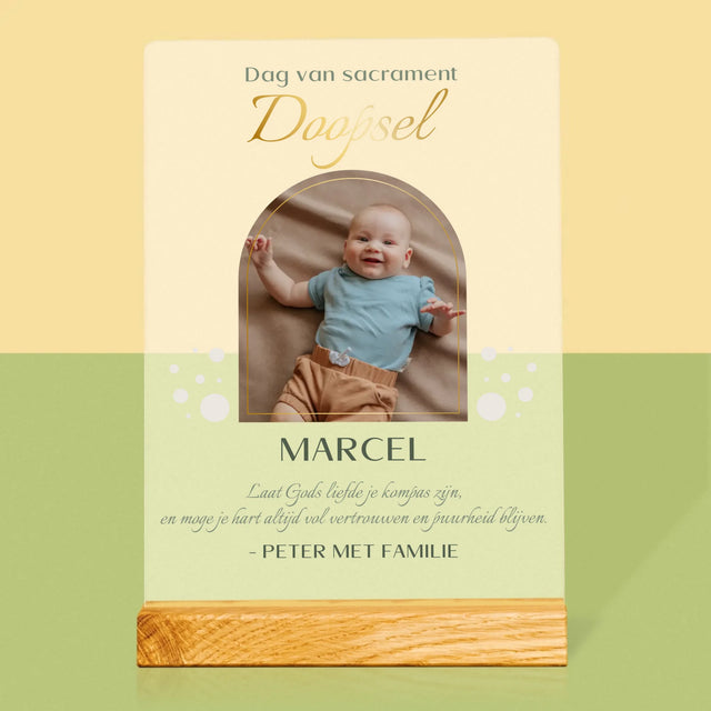 Foto En Handtekening: Doop Sacrament - Afdruk Op Acrylglas (Verticaal)