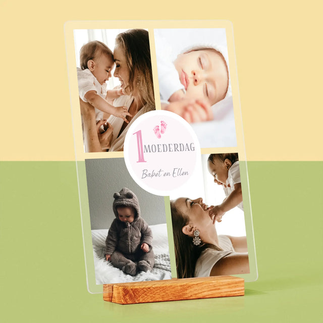 Fotocollage: Eerste Moederdag - Afdruk Op Acrylglas (Verticaal)