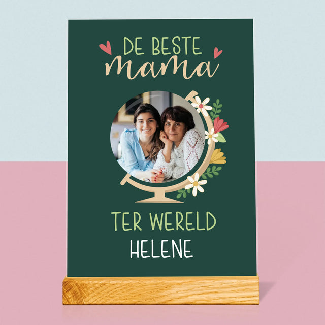 Foto En Handtekening: De Beste Mama Ter Wereld - Afdruk Op Acrylglas (Verticaal)