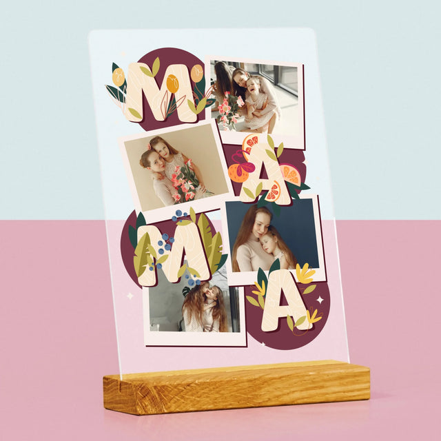 Fotocollage: Letters Mama - Afdruk Op Acrylglas (Verticaal)