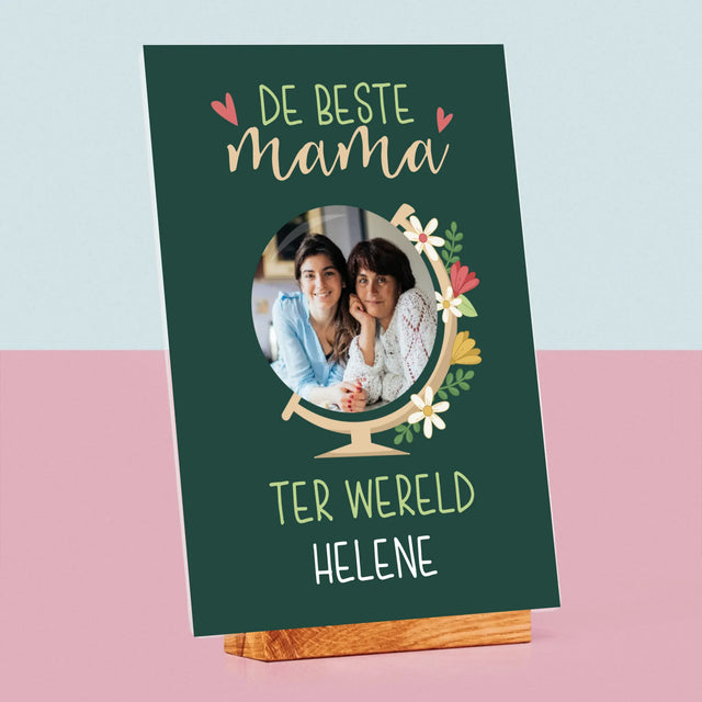 Foto En Handtekening: De Beste Mama Ter Wereld - Afdruk Op Acrylglas (Verticaal)