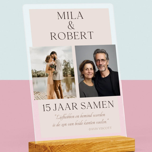 Fotocollage: Liefhebben En Bemind Worden - Afdruk Op Acrylglas (Verticaal)