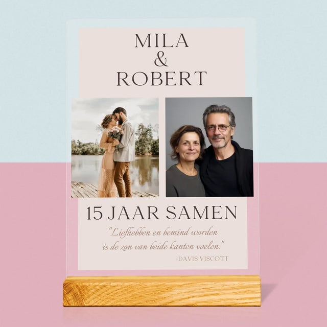 Fotocollage: Liefhebben En Bemind Worden - Afdruk Op Acrylglas (Verticaal)