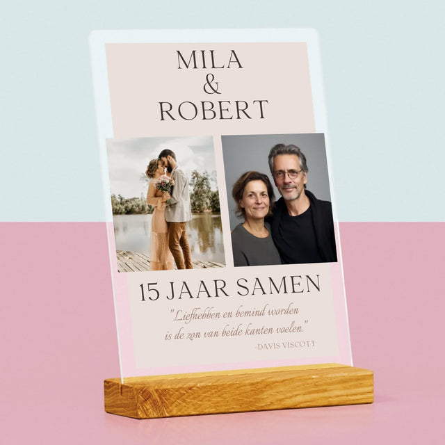 Fotocollage: Liefhebben En Bemind Worden - Afdruk Op Acrylglas (Verticaal)