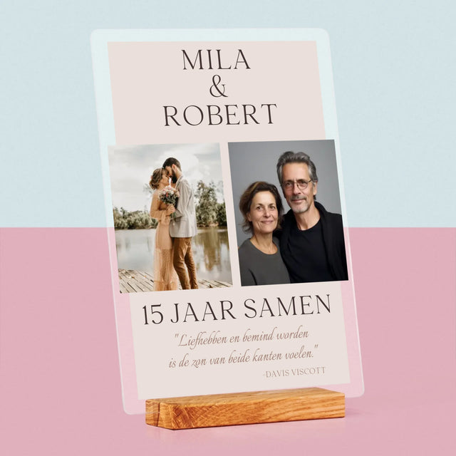 Fotocollage: Liefhebben En Bemind Worden - Afdruk Op Acrylglas (Verticaal)