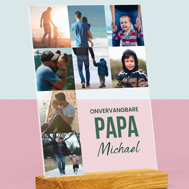 Fotocollage: Onvervangbare Papa - Afdruk Op Acrylglas (Verticaal)