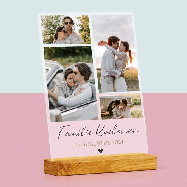 Fotocollage: Familie - Afdruk Op Acrylglas (Verticaal)