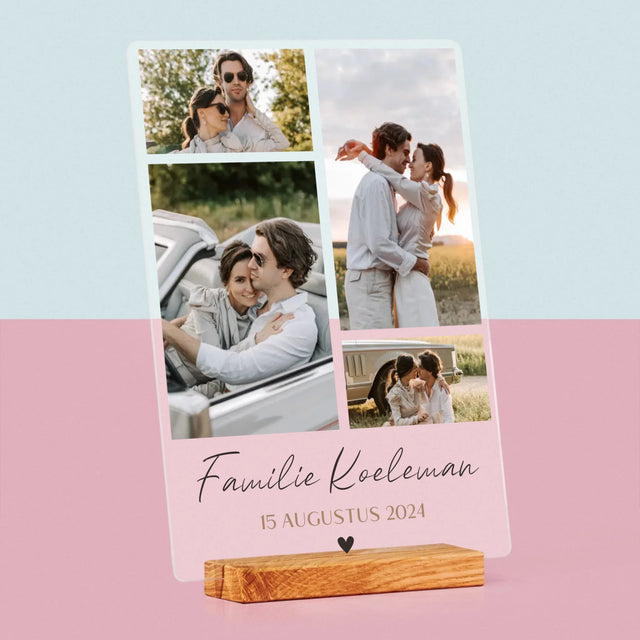 Fotocollage: Familie - Afdruk Op Acrylglas (Verticaal)
