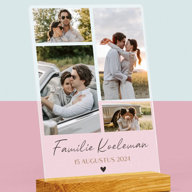 Fotocollage: Familie - Afdruk Op Acrylglas (Verticaal)