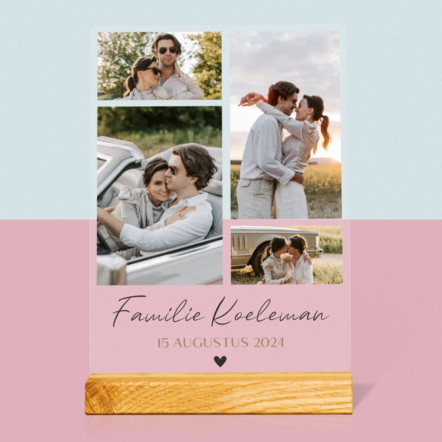 Fotocollage: Familie - Afdruk Op Acrylglas (Verticaal)