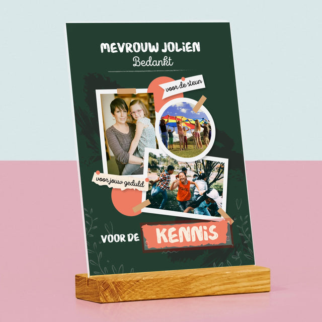 Fotocollage: Bedankt Voor De Kennis - Afdruk Op Acrylglas (Verticaal)