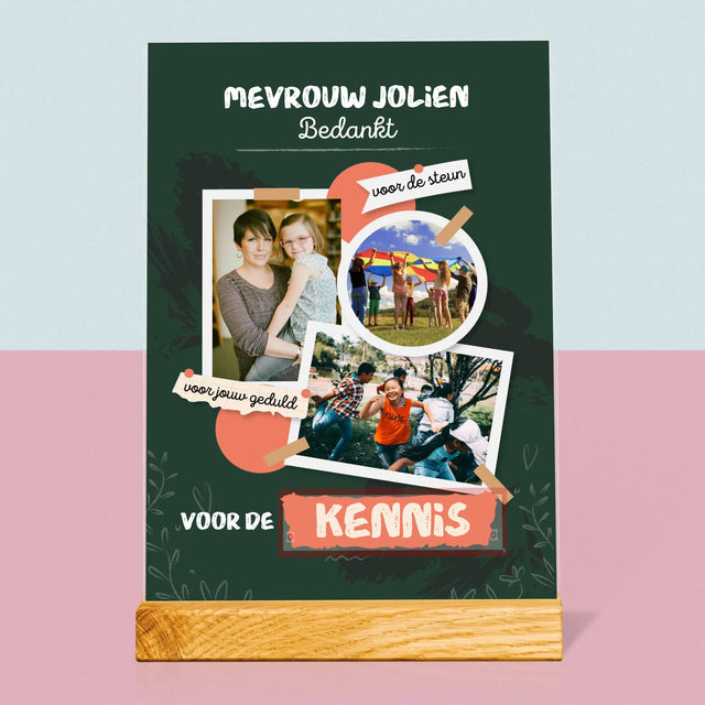 Fotocollage: Bedankt Voor De Kennis - Afdruk Op Acrylglas (Verticaal)