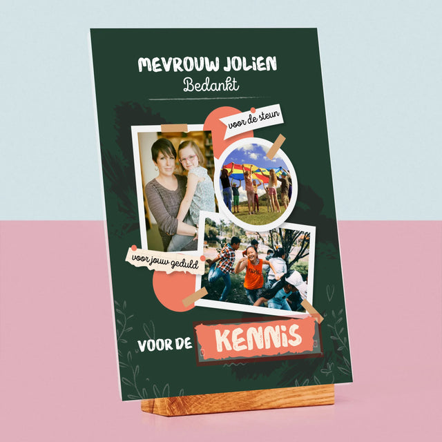 Fotocollage: Bedankt Voor De Kennis - Afdruk Op Acrylglas (Verticaal)