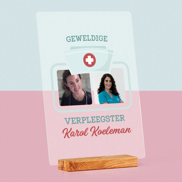 Fotocollage: Geweldige Verpleegster - Afdruk Op Acrylglas (Verticaal)