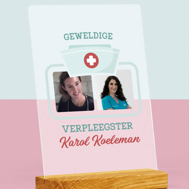 Fotocollage: Geweldige Verpleegster - Afdruk Op Acrylglas (Verticaal)