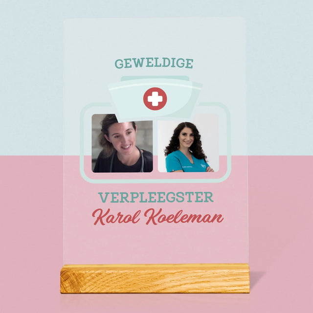Fotocollage: Geweldige Verpleegster - Afdruk Op Acrylglas (Verticaal)