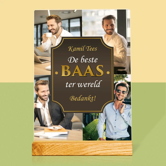 Fotocollage: De Beste Baas Ter Wereld - Afdruk Op Acrylglas (Verticaal)