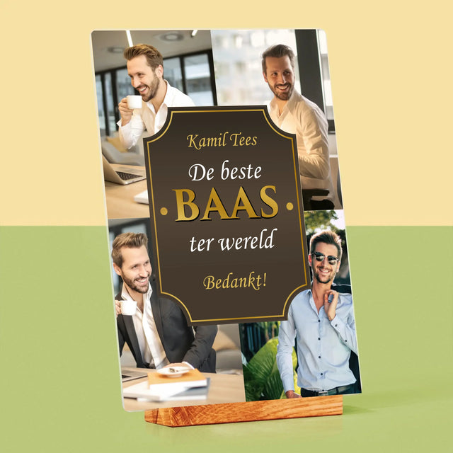 Fotocollage: De Beste Baas Ter Wereld - Afdruk Op Acrylglas (Verticaal)
