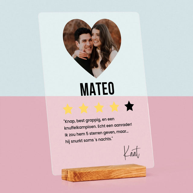 Foto En Handtekening: De Beste Vriendje, Aanrader - Afdruk Op Acrylglas (Verticaal)