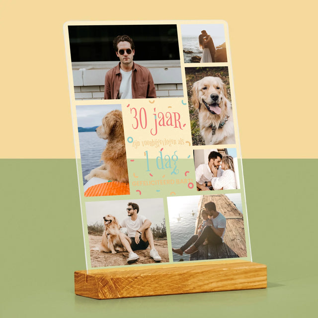 Fotocollage: 30 Jaar Voorbij - Afdruk Op Acrylglas (Verticaal)