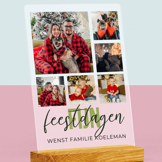 Fotocollage: Fijne Feestdagen - Afdruk Op Acrylglas (Verticaal)