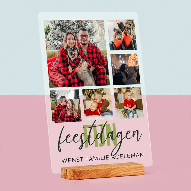 Fotocollage: Fijne Feestdagen - Afdruk Op Acrylglas (Verticaal)