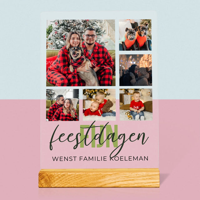 Fotocollage: Fijne Feestdagen - Afdruk Op Acrylglas (Verticaal)