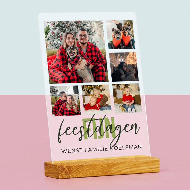 Fotocollage: Fijne Feestdagen - Afdruk Op Acrylglas (Verticaal)