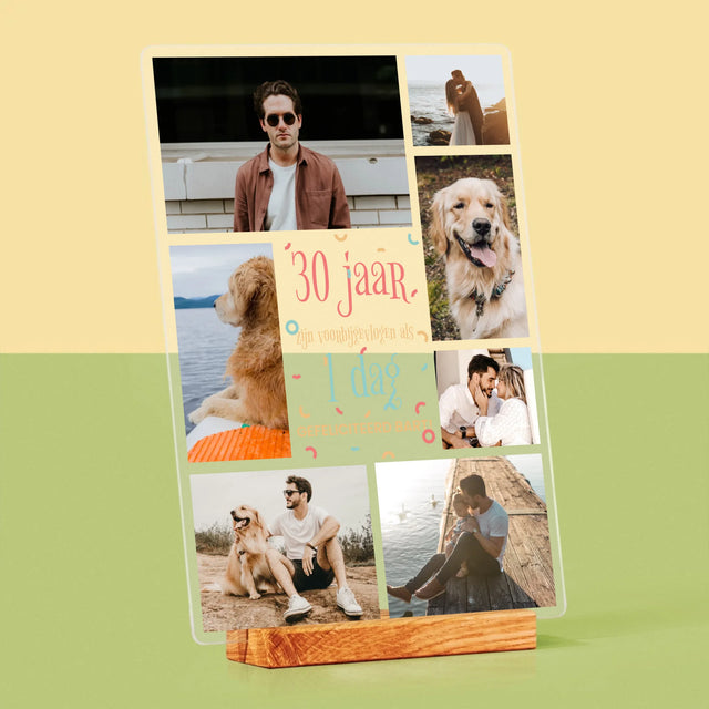 Fotocollage: 30 Jaar Voorbij - Afdruk Op Acrylglas (Verticaal)