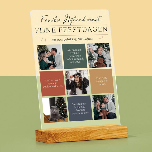 Fotocollage: Fijne Feestdagen, Wensen - Afdruk Op Acrylglas (Verticaal)