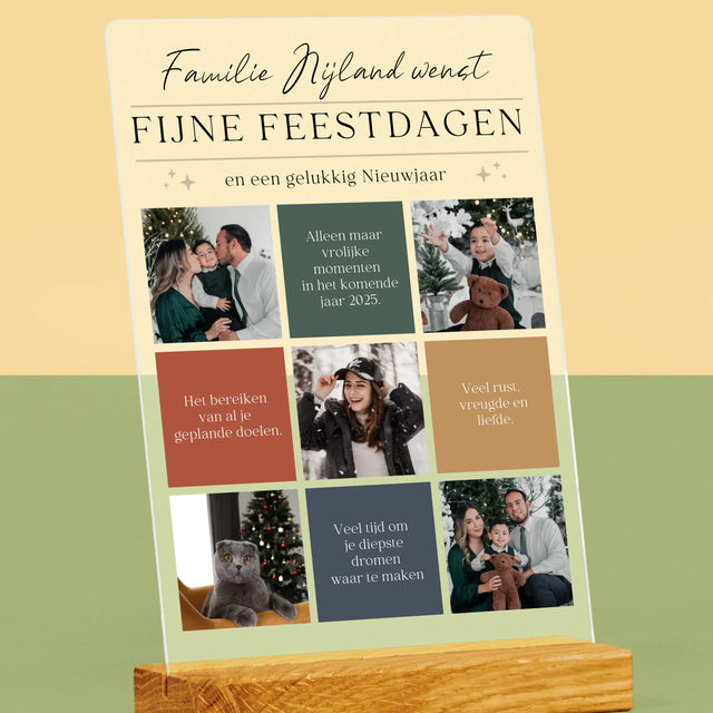 Fotocollage: Fijne Feestdagen, Wensen - Afdruk Op Acrylglas (Verticaal)
