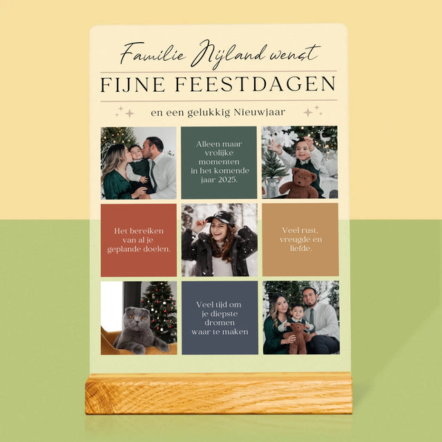 Fotocollage: Fijne Feestdagen, Wensen - Afdruk Op Acrylglas (Verticaal)
