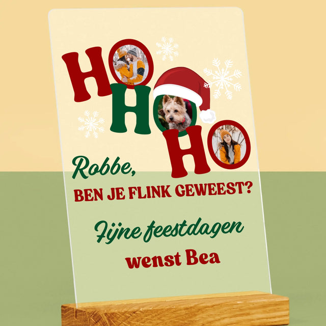 Fotocollage: Ho Ho Ho - Afdruk Op Acrylglas (Verticaal)
