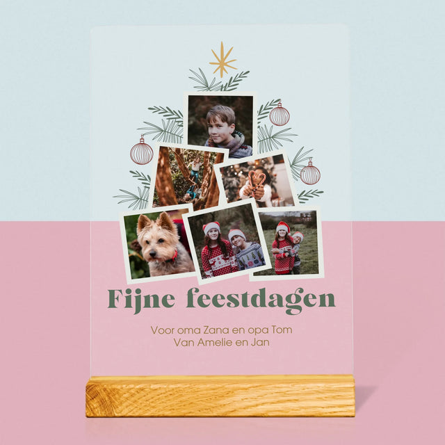 Fotocollage: Kerstboom - Afdruk Op Acrylglas (Verticaal)
