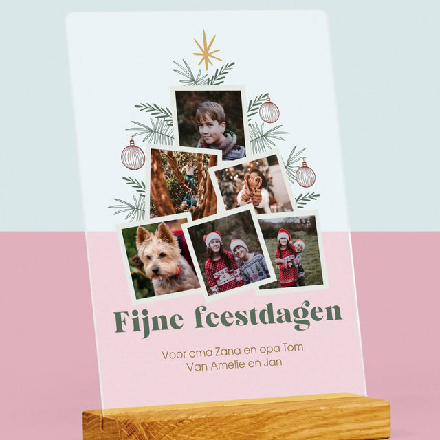 Fotocollage: Kerstboom - Afdruk Op Acrylglas (Verticaal)