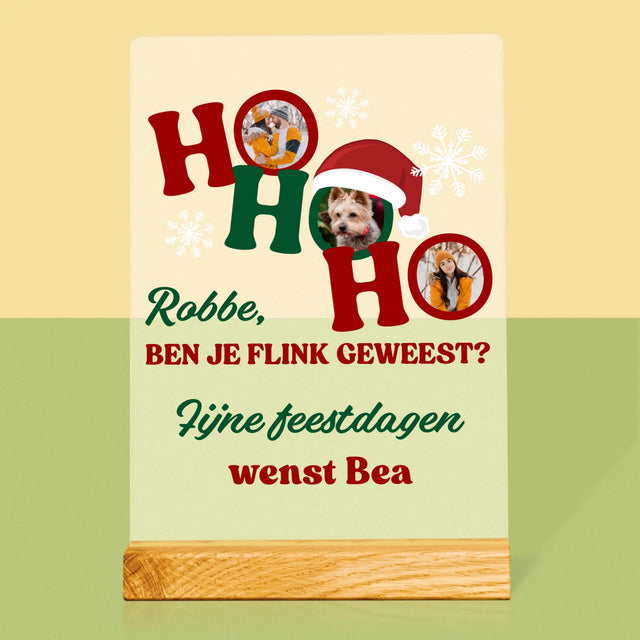 Fotocollage: Ho Ho Ho - Afdruk Op Acrylglas (Verticaal)