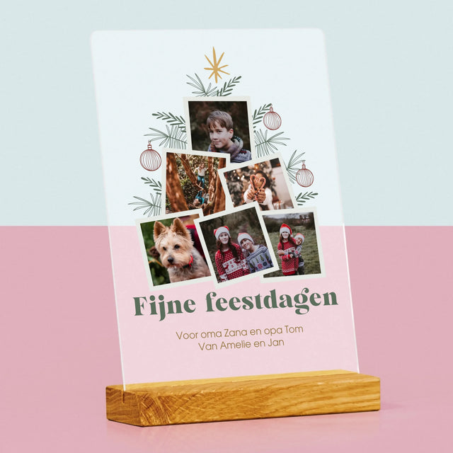 Fotocollage: Kerstboom - Afdruk Op Acrylglas (Verticaal)