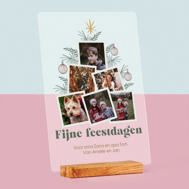 Fotocollage: Kerstboom - Afdruk Op Acrylglas (Verticaal)