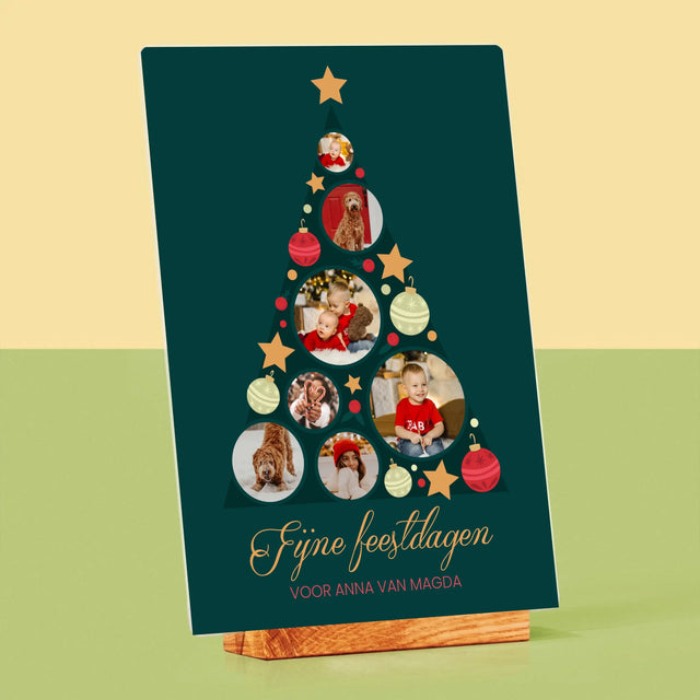 Fotocollage: Kerstboom, Kerstballen - Afdruk Op Acrylglas (Verticaal)