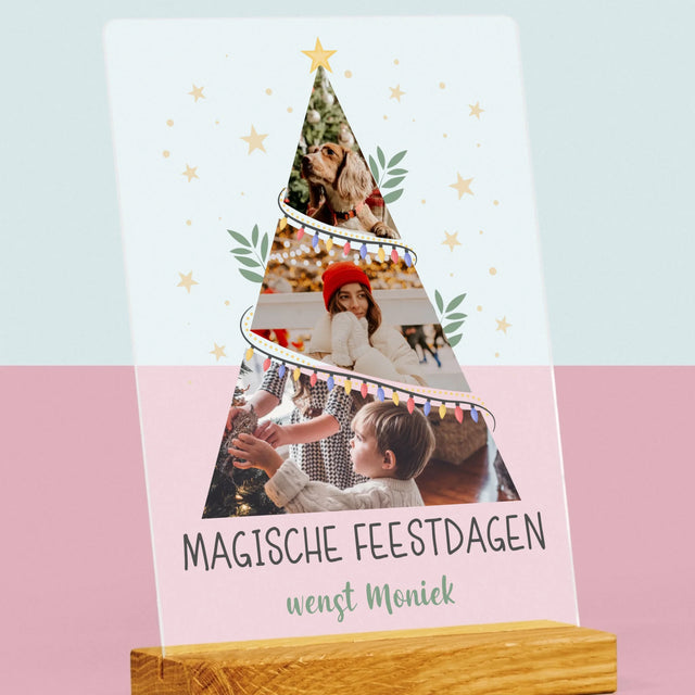 Fotocollage: Kerstboom, Magische Feestdagen - Afdruk Op Acrylglas (Verticaal)
